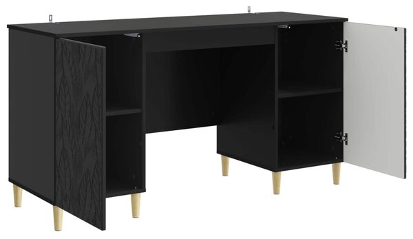 Asztal Fekete Szerelt Fa 142,5 x 50 x 75 cm
