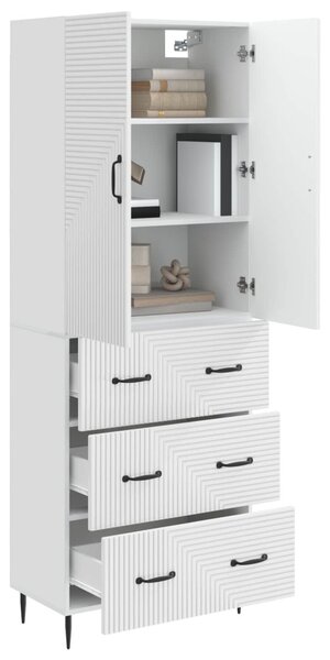 Szekrény szett 2 pcs Magasfényű Fehér 66 x 34,5 x 90 cm