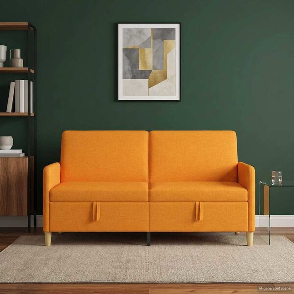 Tárolós Kanapé Sötét sárga 172 x 78 x 87 cm Poliészter