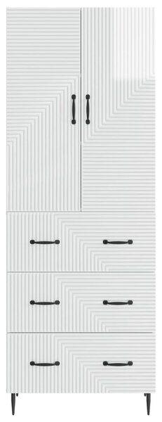 Szekrény szett 2 pcs Magasfényű Fehér 66 x 34,5 x 90 cm