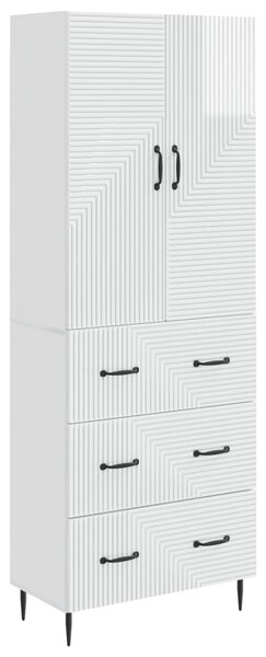 Szekrény szett 2 pcs Magasfényű Fehér 66 x 34,5 x 90 cm
