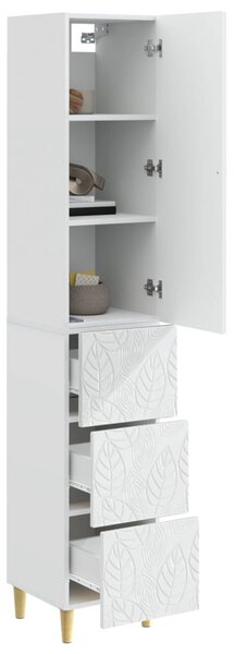 Szekrény szett 2 pcs Magasfényű Fehér 33 x 34,5 x 90 cm