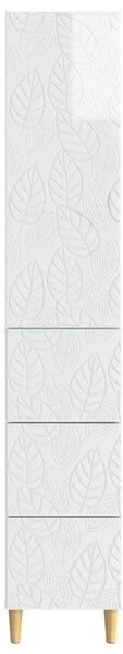 Szekrény szett 2 pcs Magasfényű Fehér 33 x 34,5 x 90 cm