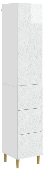 Szekrény szett 2 pcs Magasfényű Fehér 33 x 34,5 x 90 cm
