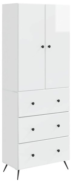 Szekrény szett 2 pcs Magasfényű Fehér 66 x 34,5 x 90 cm