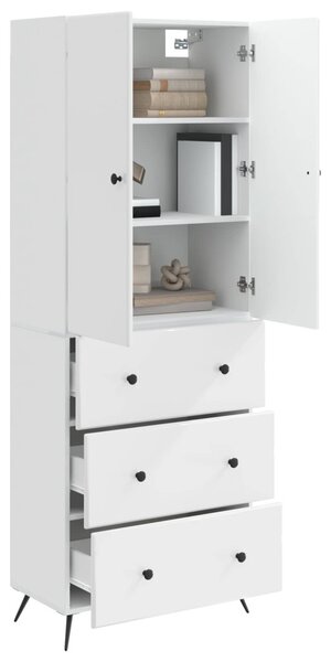 Szekrény szett 2 pcs Magasfényű Fehér 66 x 34,5 x 90 cm