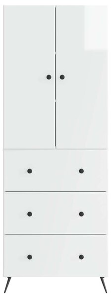 Szekrény szett 2 pcs Magasfényű Fehér 66 x 34,5 x 90 cm