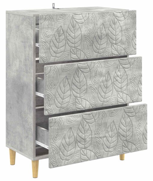 Fiókos szekrény Betonszürke 66 x 34,5 x 90 cm Szerelt Fa
