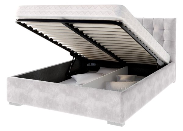 LUCERNA kárpitozott egyszemélyes ágy 120x200 - szürke