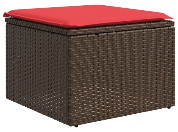 8 db barna polyrattan kerti kanapégarnitúra párnákkal