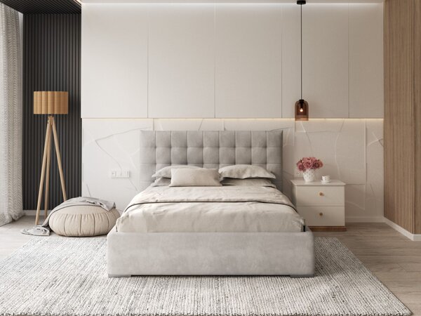 LUCERNA kárpitozott egyszemélyes ágy 120x200 - szürke