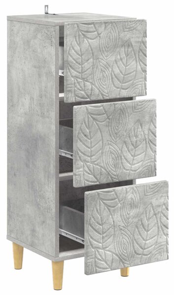 Fiókos szekrény Betonszürke 33 x 34,5 x 90 cm Szerelt Fa