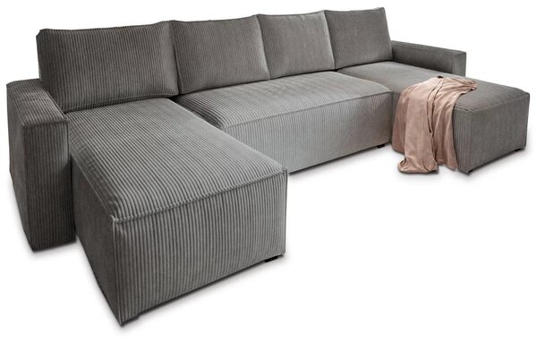 U alakú ülőgarnitúra SMART COSARO 295x140 cm, szürke