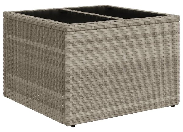 10 db szürke polyrattan kerti kanapégarnitúra párnákkal