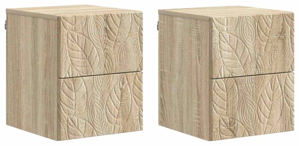 Fali éjjeli szekrény 2 pcs Sonoma Tölgy 34,5 x 33 x 40 cm