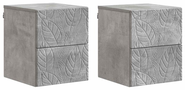 Fali éjjeli szekrény 2 pcs Betonszürke 34,5 x 33 x 40 cm