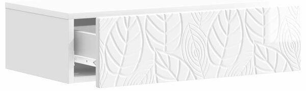 Fali oldaltábla Magasfényű Fehér 59 x 34,5 x 17 cm Szerelt Fa
