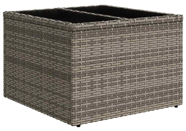 8 db szürke polyrattan kerti kanapégarnitúra párnákkal