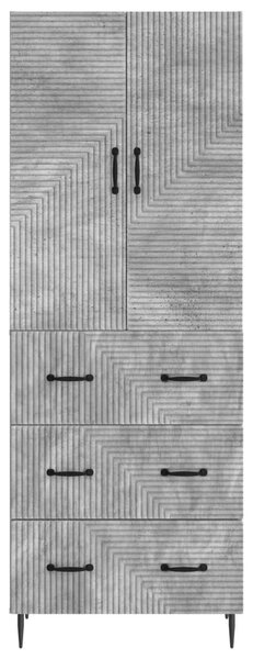 Szekrény szett 2 pcs Betonszürke 66 x 34,5 x 90 cm Szerelt Fa