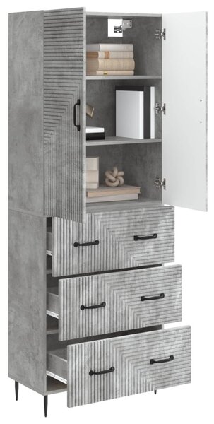 Szekrény szett 2 pcs Betonszürke 66 x 34,5 x 90 cm Szerelt Fa