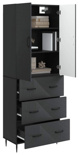 Szekrény szett 2 pcs Fekete 66 x 34,5 x 90 cm Szerelt Fa