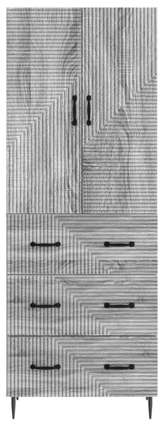 Szekrény szett 2 pcs Szürke Sonoma 66 x 34,5 x 90 cm Szerelt Fa