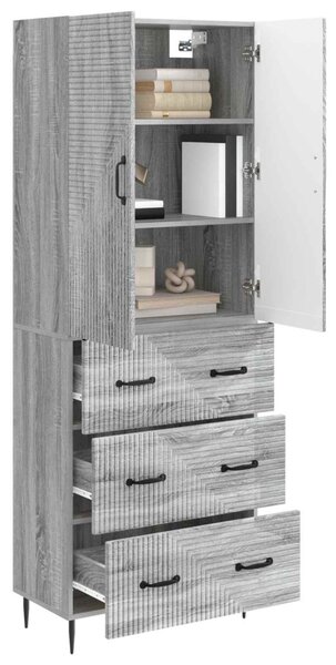 Szekrény szett 2 pcs Szürke Sonoma 66 x 34,5 x 90 cm Szerelt Fa