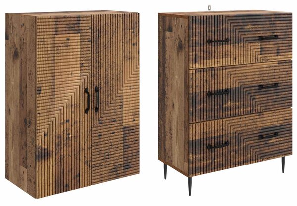 Szekrény szett 2 pcs Antik Fa 66 x 34,5 x 90 cm Szerelt Fa