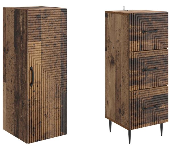 Szekrény szett 2 pcs Antik Fa 33 x 34,5 x 90 cm Szerelt Fa