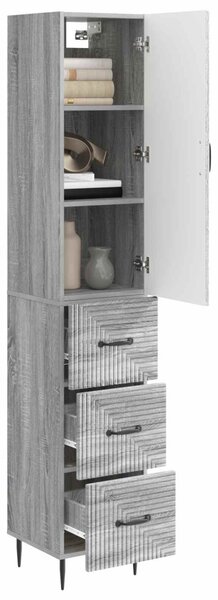 Szekrény szett 2 pcs Szürke Sonoma 33 x 34,5 x 90 cm Szerelt Fa