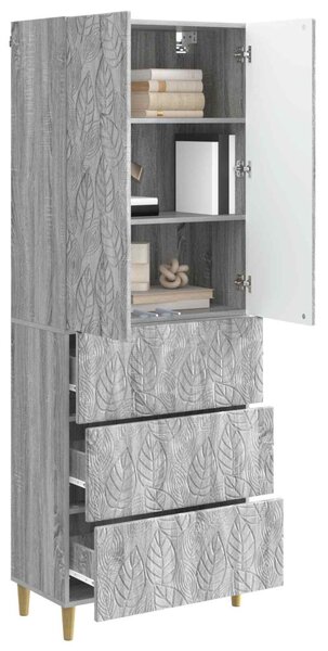 Szekrény szett 2 pcs Szürke Sonoma 66 x 34,5 x 90 cm Szerelt Fa