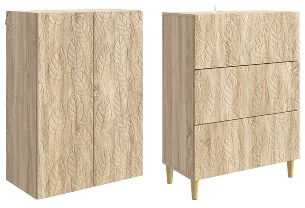 Szekrény szett 2 pcs Sonoma Tölgy 66 x 34,5 x 90 cm Szerelt Fa