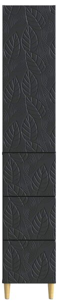 Szekrény szett 2 pcs Fekete 33 x 34,5 x 90 cm Szerelt Fa