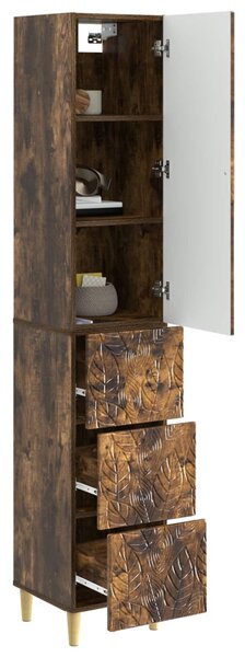 Szekrény szett 2 pcs Füstös Tölgy 33 x 34,5 x 90 cm Szerelt Fa