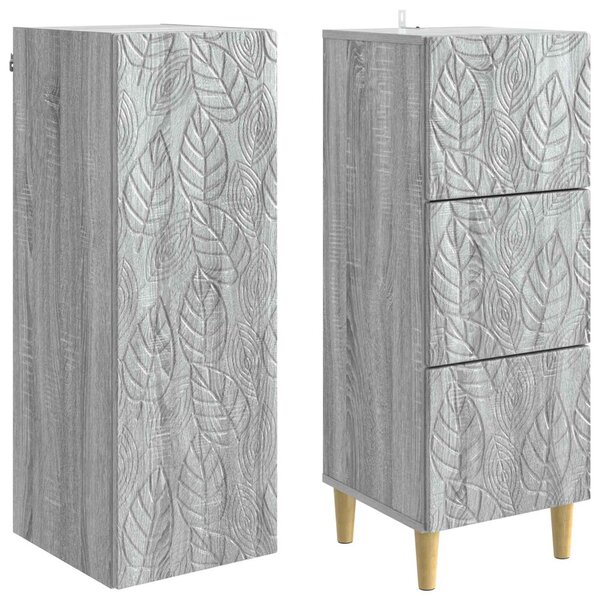 Szekrény szett 2 pcs Szürke Sonoma 33 x 34,5 x 90 cm Szerelt Fa