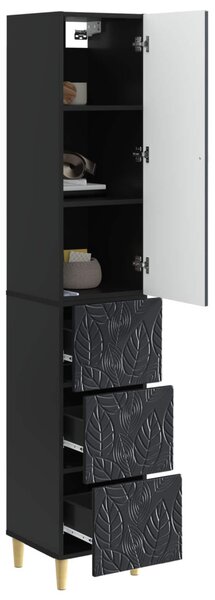 Szekrény szett 2 pcs Fekete 33 x 34,5 x 90 cm Szerelt Fa
