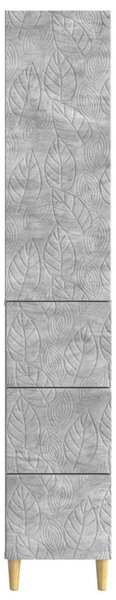 Szekrény szett 2 pcs Betonszürke 33 x 34,5 x 90 cm Szerelt Fa