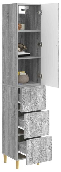 Szekrény szett 2 pcs Szürke Sonoma 33 x 34,5 x 90 cm Szerelt Fa