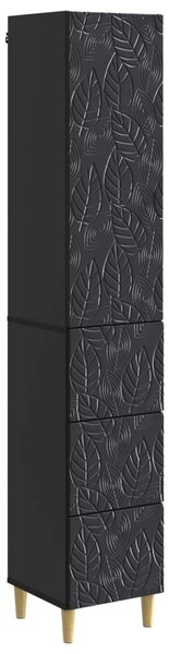 Szekrény szett 2 pcs Fekete 33 x 34,5 x 90 cm Szerelt Fa