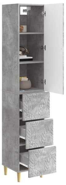 Szekrény szett 2 pcs Betonszürke 33 x 34,5 x 90 cm Szerelt Fa