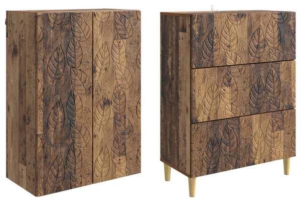 Szekrény szett 2 pcs Antik Fa 66 x 34,5 x 90 cm Szerelt Fa