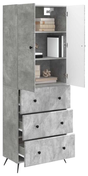 Szekrény szett 2 pcs Betonszürke 66 x 34,5 x 90 cm Szerelt Fa