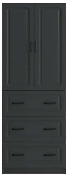 Szekrény szett 2 pcs Fekete 66 x 34,5 x 87 cm Szerelt Fa