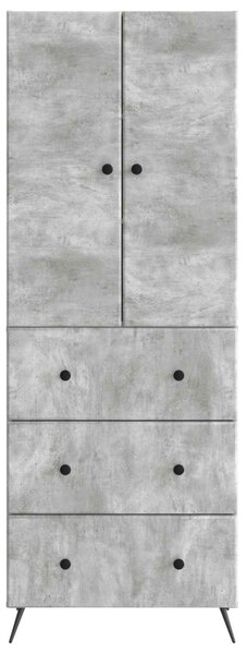Szekrény szett 2 pcs Betonszürke 66 x 34,5 x 90 cm Szerelt Fa