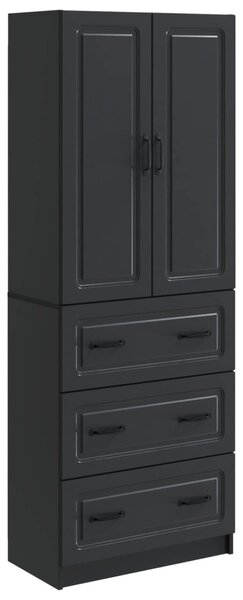 Szekrény szett 2 pcs Fekete 66 x 34,5 x 87 cm Szerelt Fa