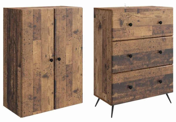 Szekrény szett 2 pcs Antik Fa 66 x 34,5 x 90 cm Szerelt Fa