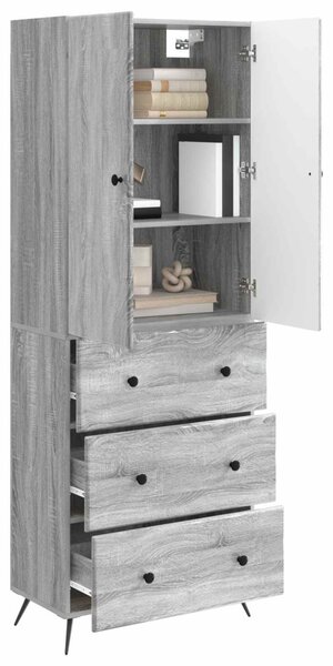 Szekrény szett 2 pcs Szürke Sonoma 66 x 34,5 x 90 cm Szerelt Fa