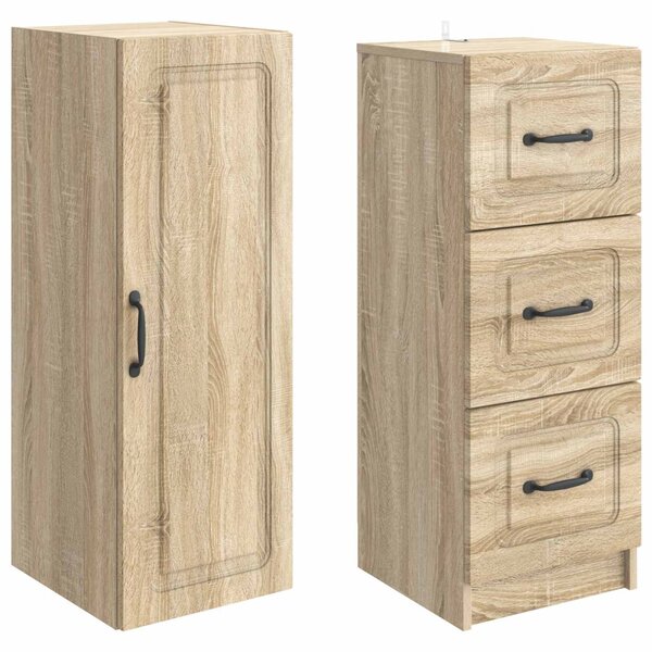 Szekrény szett 2 pcs Sonoma Tölgy 33 x 34,5 x 87 cm Szerelt Fa