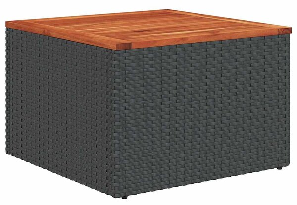 10 db fekete polyrattan kerti kanapégarnitúra párnákkal