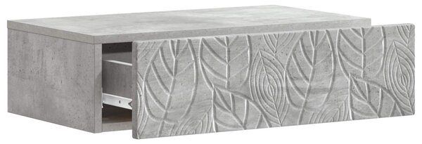 Fali oldaltábla Betonszürke 59 x 34,5 x 17 cm Szerelt Fa